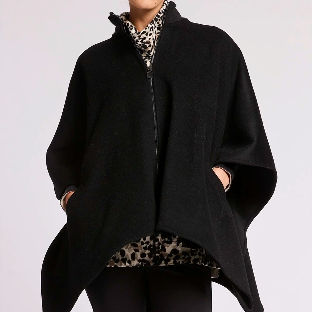 Tyler Boe Black Zip Poncho